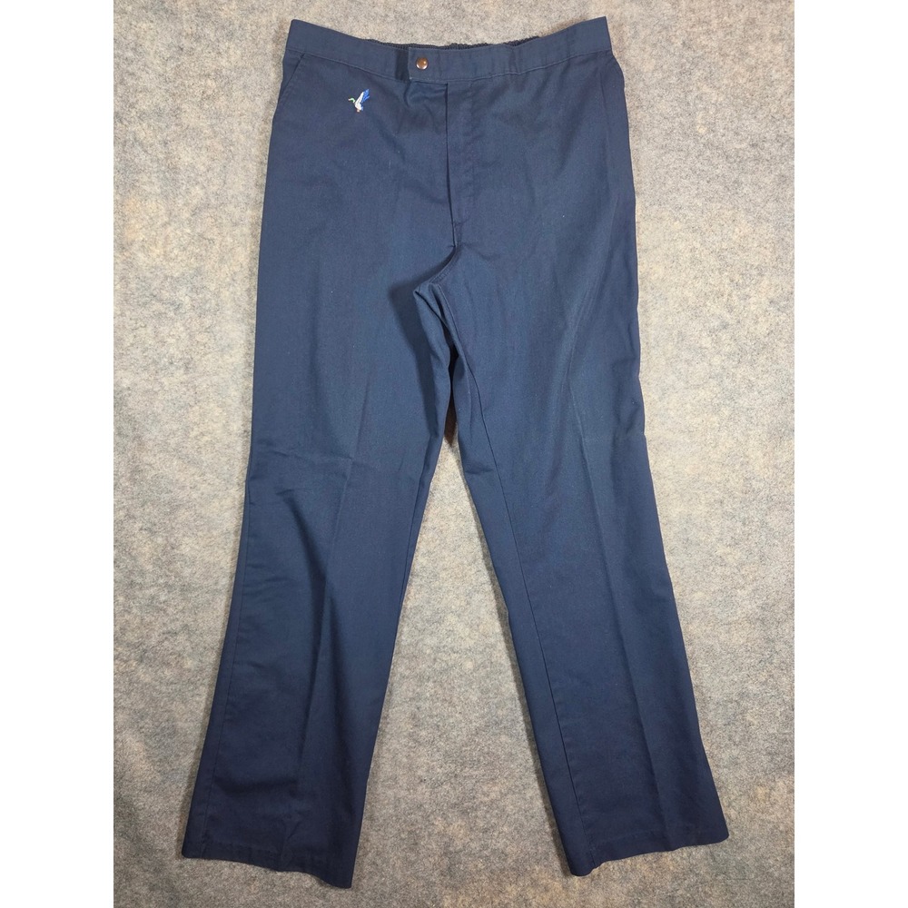 Flying Scotsman Mallard Collection Navy Blue Trousers Mens 40 L Embroidered Duck